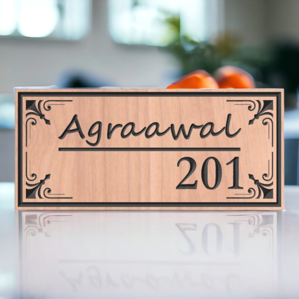 Wooden Nameplate design 8